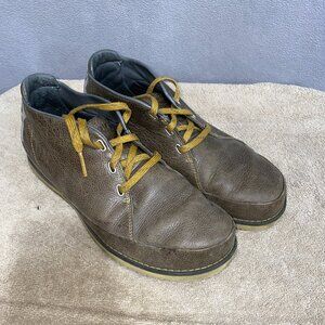 Ahnu Leather Lace-Up Casual Shoes Brown Comfort Oxfords Men’s Size 9.5